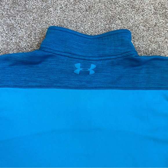 Under Armour ColdGear 1/4 Zip Pullover Men's Large Blue Two-Tone Fleece Loose - Picture 7 of 7